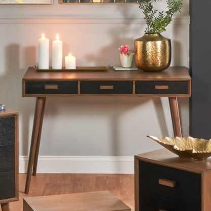 b8d7a0c607b8059b156c28555b304d7cedafdc3b6ee288ec1ddca437d9b37a12.jpg An Image of Pacific Klee 3 Drawer Dressing Table, Pine Black