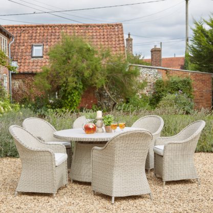 b95d1b4cfc6cb0bfda669de8bc4c7a51fa280be7f534712f580b3e3c01828e9a.jpg An Image of Churchgate Rattan Dining Set Grey