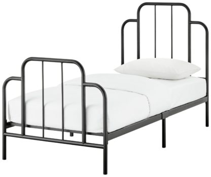 d3f5ea81dc05d3349bc9dd020cec2c69c71396ffb952518ed8cf47b45716f44b.jpg An Image of Habitat Jacques Single Metal Bed Frame - Black