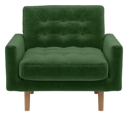 d81d46ab9e35f8c02d50dd765126044578e4b2b7f59f27124824566f3d3d4c2b.jpg An Image of Habitat Fenner Velvet Chair - Moss Green