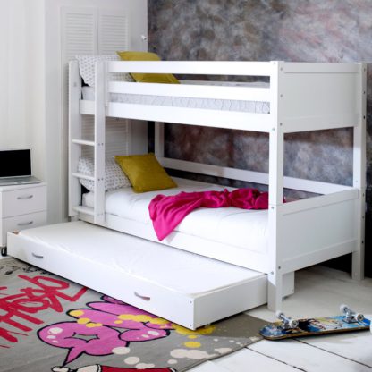 15cd9568aa1187a174d420cbbd3089797d20d8a0fa2daf4b8e596ffe8ec3ffdf.jpg An Image of Nordic White Wooden Bunk Bed with Guest Bed - EU Single