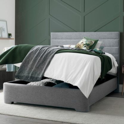 4ed730469f56474c714bdecccb2fc7a8be2de6a9ee7956930f8c09b60aa87be9-1.jpg An Image of Appleby - King Size - Ottoman Storage Bed - Light Grey - Fabric - 5ft