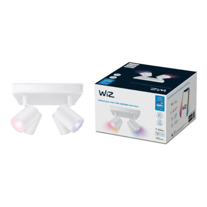 86012ffd22462cd6a0cd1ccc053cc7340251865dfca061b8cb874c698203f924.jpg An Image of WiZ Imageo Smart 4 Light LED Adjustable Spotlight White