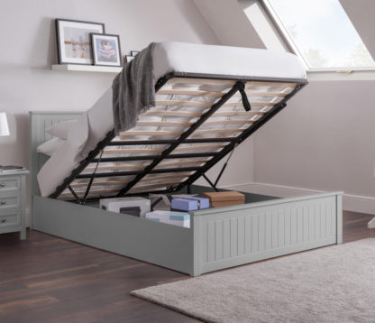 8f9e04c405ce750b650c1e4db92f36809ff78037d7220ed7f16d45b504bcca58-1.jpg An Image of Maine - Double - Ottoman Storage Bed - Light Grey - Wooden - 4ft6