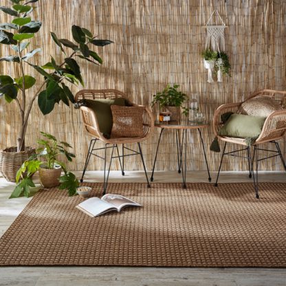 b9546ba4efadcd4f8e6f0ec1c3b8983ea6117de76b88c17a1d4c344b62e0c10b.jpg An Image of Basketweave Jute Look Indoor Outdoor Rug Cream