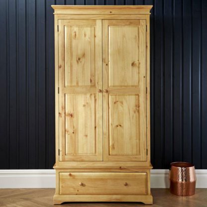 c7c0b578f17d45beedc9a3ff27704e521bac9b11d0708795cdc3811b81083f5b.jpg An Image of Suffolk Pine Wooden 2 Door Combination Wardrobe