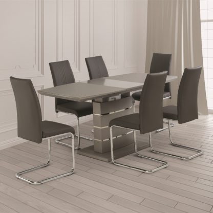 e28b8b554b99a3765458cd8fd9c811d9dd3163a16ce666664108dcdfd3f64a11.jpg An Image of Argenta Extendable 6 Seater Dining Table Grey Grey