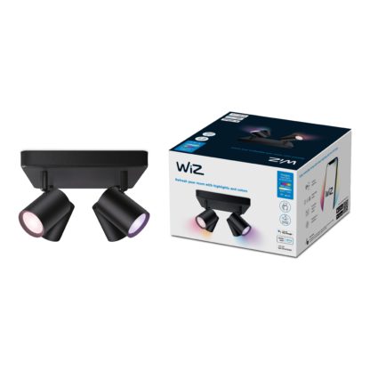 ef0bf895edfcacbe9e841ce72ced02a3f40077d920e478fed166ca05838fe385.jpg An Image of WiZ Imageo Smart 4 Light LED Adjustable Spotlight White