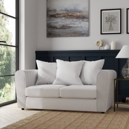fc1c2baf18b63802a639695f7c502e21dee6d0d7bace0c0e2e28a6d9a474d8f9.jpg An Image of Blake Cosy Sherpa Quilted Arm 2 Seater Sofa Ivory Sherpa Ivory