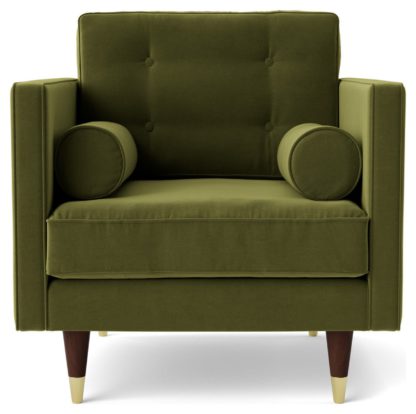 033e01688257b0de7d34e933103b28ae3aef53c22fbddfcbd88361847f32c59e.jpg An Image of Swoon Porto Velvet Armchair - Kingfisher Blue