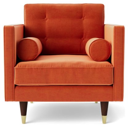0402a168ff7162930583bbd2c0a4f345dbc72d63fbb93fbac8ac9a49a1c6dad3.jpg An Image of Swoon Porto Velvet Armchair - Kingfisher Blue
