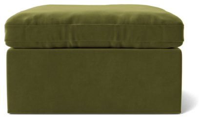 077bcb3b9166a745ecad2c9a9d7f493421c29eafeaec4eb712522bacce605459.jpg An Image of Swoon Seattle Velvet Ottoman Footstool - Silver Grey