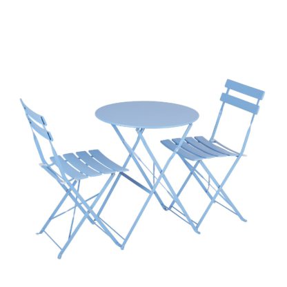 0eea93c3c122c43e115e4cdc0fb482d3b0c50361114da7791c22ab3173dcdfa0.jpg An Image of Millie Metal Bistro Set - Blue