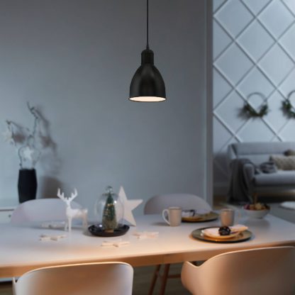 15743e83eab53f6c502938caeb193f6077349d58e669dd512e8408658062b5e3.jpg An Image of Eglo Priddy Pendant Ceiling Light - Black