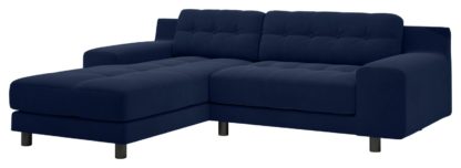 173efbe1ae6b4b9869ad244c1ea47296d2cbb3bea33b99857815da643624e3c6.jpg An Image of Habitat Hendricks Velvet Corner Chaise Sofa - Navy