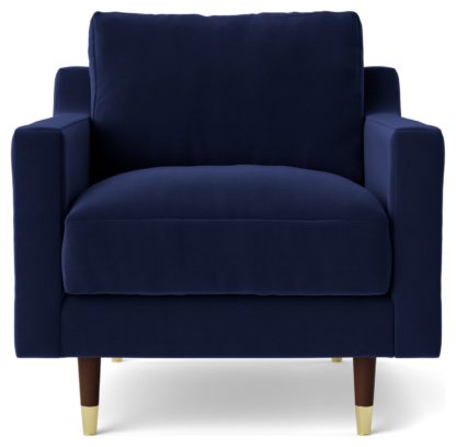 19609389c34962691cac1dc0c6a94688beea4bf1fa8e09ea1a12a92e76ae68fb.jpg An Image of Swoon Rieti Fabric Armchair - Indigo Blue