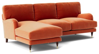 2da9cf3b0814af75b9682b3279598cde100ba3c916b91d7c151df1b80d9d3dc3.jpg An Image of Swoon Charlbury Velvet Left Hand Corner Sofa - Fern Green
