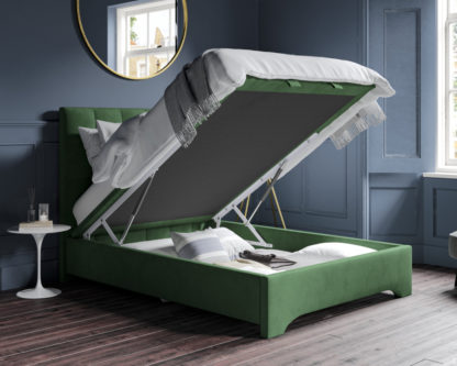2e605abed7b268435961cd3d1e639662b529d3a72ae5b2815d3686bea1622150-1.jpg An Image of Langley Green Fabric Ottoman Storage Bed - 5ft King Size
