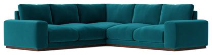 3ce241b40acc2f66c2eeed8b1e697eb80ee663c5e086f962a016d5502eed253d.jpg An Image of Swoon Denver Velvet 5 Seater Corner Sofa - Fern Green