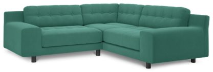 3e589cc4d9c0cfdf2f88e689217e136bed638b26e6fd385fdd11e8e3a7bc17c1.jpg An Image of Habitat Hendricks Left Corner Velvet Sofa - Teal