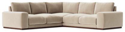 4570a167b86db477fd58cfb11a47d0f071e7389e5dd37ce77fdc44b25111608f.jpg An Image of Swoon Denver Velvet 5 Seater Corner Sofa - Fern Green