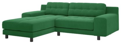 45ded226d136108958c2ce2455593cf027842170de3eaf00f700dc5000c9c08d.jpg An Image of Habitat Hendricks Velvet Corner Chaise Sofa - Green