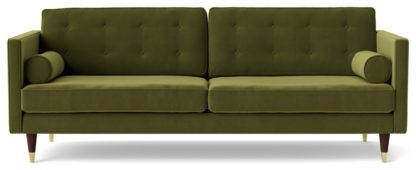 4a423aac25ea3430e241cb244196ef6bad60c89f5364df4d91a1295152d5593b.jpg An Image of Swoon Porto Velvet 3 Seater Sofa - Taupe