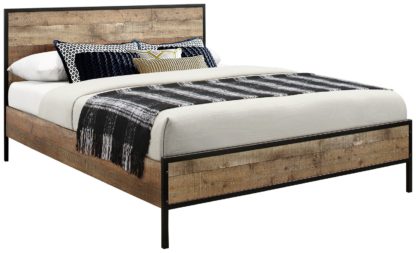 4b92c0399a752329aedc6a392672c8395651d695842c8a74a00444edc3ca4139.jpg An Image of Birlea Urban Rustic Kingsize Bed Frame - Brown