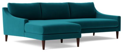 4bc68516782fde9f99f213962c44744f5cae6cd78286b805341333201a134f25.jpg An Image of Swoon Turin Velvet Left Hand Corner Sofa - Silver Grey