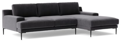 557e0d3ded406d5740a159848f80e4fe0bbcbeaecfc9a721e20fc0cdf695f156.jpg An Image of Swoon Almera Fabric Right Hand Corner Sofa - Indigo Blue