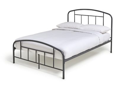 57514d46ea35cbf119c49788c8584d2d255c7197d4d4b42eadc226a72e32e36d.jpg An Image of Habitat Pippa Double Metal Bed Frame - Dark Grey