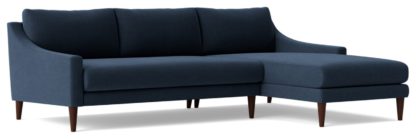 57a1a66a752349f335135c80ff6e2cbd3732470da7372b55a18ed0148880db92.jpg An Image of Swoon Turin Fabric Right Hand Corner Sofa - Indigo Blue