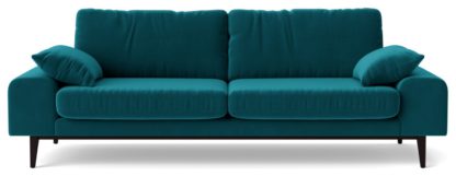 615be7334c7e2fdb2efcfab0fa2311fdf6427b44b77672fb3ee3133545547c19.jpg An Image of Swoon Tulum Velvet 3 Seater Sofa - Taupe