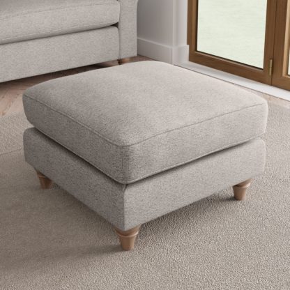An Image of Rosa Soft Chenille Footstool Soft Chenille Sandstone
