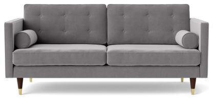 6619a2483660f76eafd43abd4afafbe6be1f7d398fec24556bef34043c43c886.jpg An Image of Swoon Porto Velvet 2 Seater Sofa - Taupe