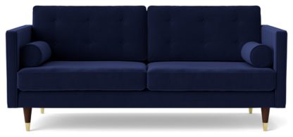 66845ce2216d705eddd19b0f950ec0910a5a552895e392b2b95f256f6be14127.jpg An Image of Swoon Porto Velvet 2 Seater Sofa - Taupe