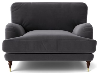 6830d873b6bddeb90685aa12a14336bfb0cece15f245d29d638d501a1e273200.jpg An Image of Swoon Charlbury Velvet Cuddle Chair - Granite Grey
