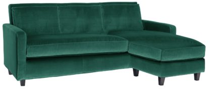 69fe83f699e26dcf7718431b4f515ed86554cc6f62cddf85635822401bf429c8.jpg An Image of Habitat Chester Velvet 3 Seater Corner Chaise Sofa - Navy