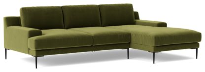 6a2d6c662d75514fe69bee1ff209d4e46b1ddcec6137755c95fc3902cc3595af.jpg An Image of Swoon Almera Fabric Right Hand Corner Sofa - Indigo Blue