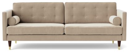 6eee196742bd955a29ff2c8b7c122ba4281de58975c81dcf9c58ffaaba75ca97.jpg An Image of Swoon Porto Velvet 3 Seater Sofa - Taupe
