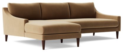 739510813690124391d6121bf7145f5cac8f0b8ce67bead261e0b0e52aa20333.jpg An Image of Swoon Turin Velvet Left Hand Corner Sofa - Silver Grey