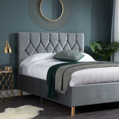 74403ae6c292fe75d2ec1ea8dddafe1a395df28c081817e0bf1e8295cefae367.jpg An Image of Loxley Velvet Bed Loxley Blue