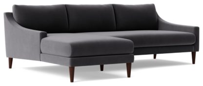 7581c33f82416a69b4d774e311f3f9ac961b1818cff99ea96bd55f5a1c12ff54.jpg An Image of Swoon Turin Velvet Left Hand Corner Sofa - Silver Grey