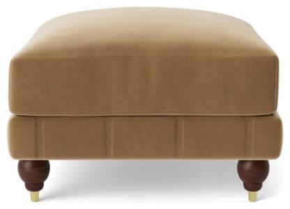 7c99bfca0c17e3a923f4ed569faa06577adb3ef61d526c0c0912a9974c8bd75e.jpg An Image of Swoon Winston Fabric Ottoman Footstool - Indigo Blue