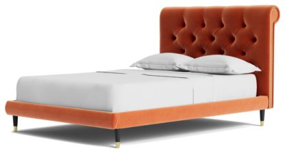 7e5c7cab826db5ae2a54e8dd7b49b647cc6ed2ab7553afb5e2bcb82dc8f340db.jpg An Image of Swoon Winston Double Velvet Bed Frame - Biscuit