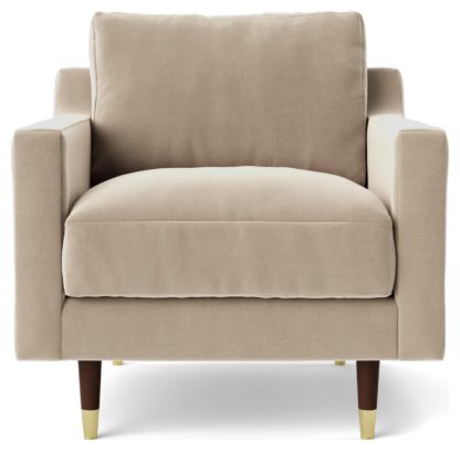 8fdea1041c38f2690fe58e1162189b272e1208361adf6537c61ff02ea16e3e43.jpg An Image of Swoon Rieti Fabric Armchair - Indigo Blue
