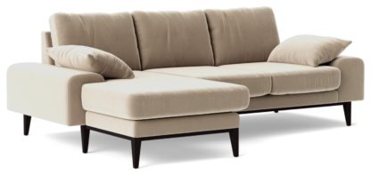 92b326c66b62bad7031447b969fd8f3dfd4d76acb4301d6defea003b6056fb1f.jpg An Image of Swoon Tulum Fabric Left Hand Corner Sofa - Indigo Blue