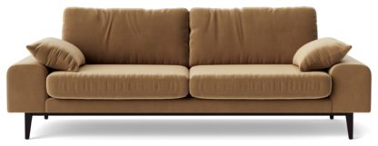 92beeea810e5689575fa81f6b0d220ff904151da5a47695ec710ecb549ca70ac.jpg An Image of Swoon Tulum Velvet 3 Seater Sofa - Taupe