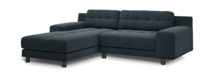 97e32b1fb237b19648609038ed9480a0227699afd77823f9dd5f1ed7b41c7608.jpg An Image of Habitat Hendricks Velvet Corner Chaise Sofa - Charcoal