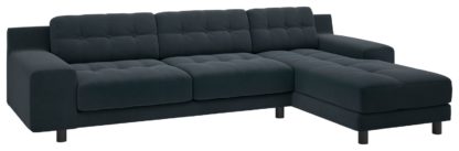 9df769fdea31bec84383fe46363871c269da0dc2440f120249033a3647cd9512.jpg An Image of Habitat Hendricks Velvet Corner Chaise Sofa - Charcoal